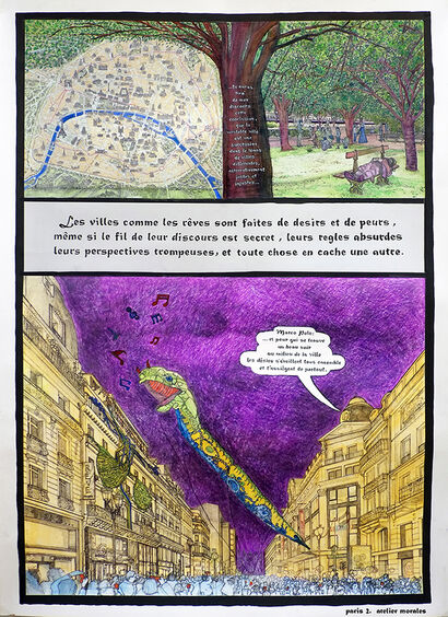 La Ville et le désir. 2 - a Digital Graphics and Cartoon Artowrk by Atelier Morales